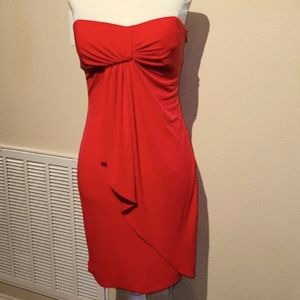 BG BCBCGENERATION CORAL STRAPLESS EMPIRE WAIST DRESS SIZE 2 EUC